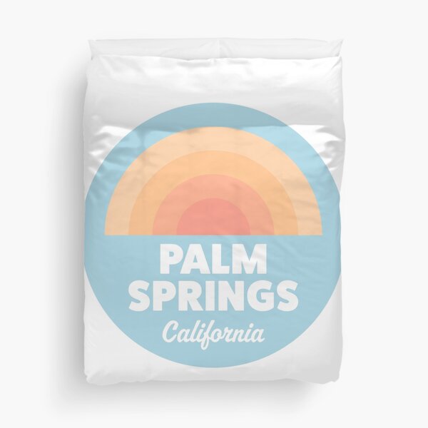 Item preview, Palm Springs California Retro Rainbow Blue Badge designed and sold by modeoftravel.