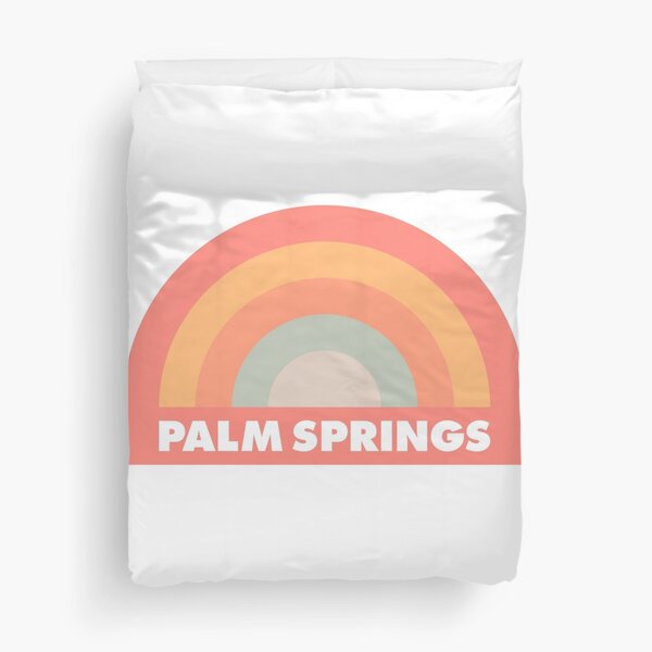 Item preview, Palm Springs Retro Rainbow Red Badge designed and sold by modeoftravel.