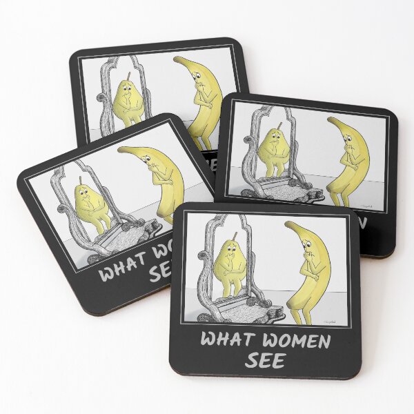 Item preview, What Women See – Body image illustrated with banana and pear cartoons designed and sold by Crystal Raymond.