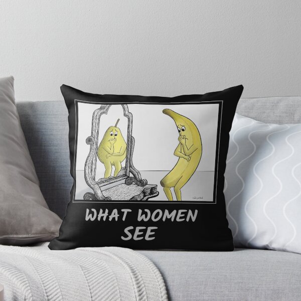 Item preview, What Women See – Body image illustrated with banana and pear cartoons designed and sold by Crystal Raymond.