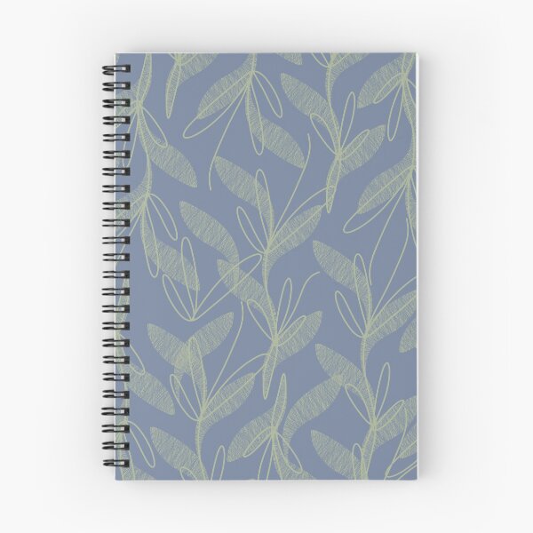 Item preview, Etched Leaves Floral Botanical Pattern in Stone Blue and Sage Green designed and sold by kierkegaard.