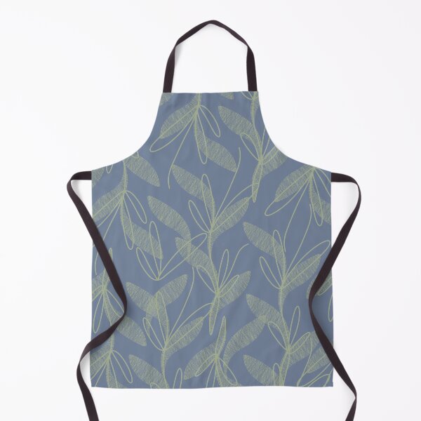 Item preview, Etched Leaves Floral Botanical Pattern in Stone Blue and Sage Green designed and sold by kierkegaard.