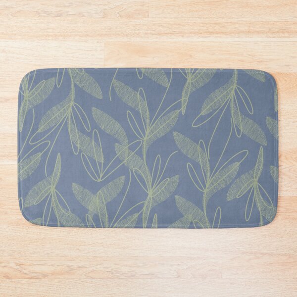 Item preview, Etched Leaves Floral Botanical Pattern in Stone Blue and Sage Green designed and sold by kierkegaard.