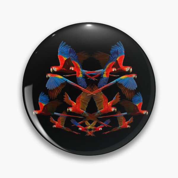 Item preview, Flock of Scarlet Macaws with Black Background designed and sold by JungleVision.