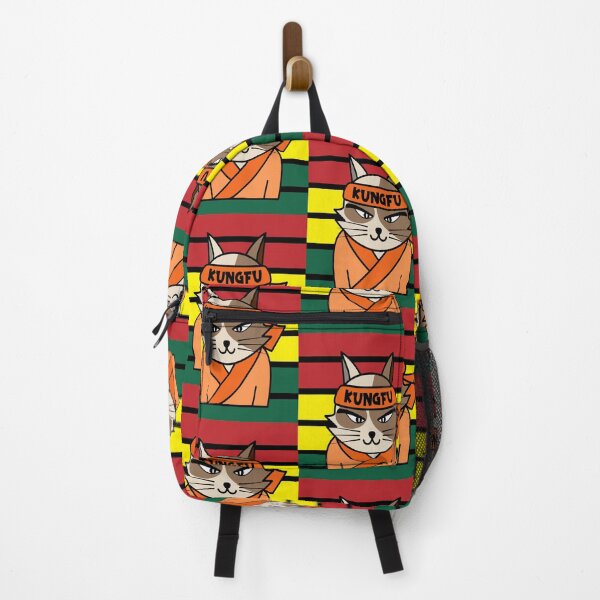 Item preview, Kungfu Cat with Red Yellow Green Background designed and sold by NightGleam.
