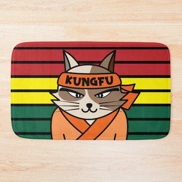 Item preview, Kungfu Cat with Red Yellow Green Background designed and sold by NightGleam.