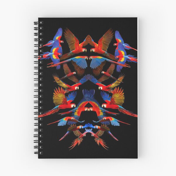 Item preview, Flock of Scarlet Macaws with Black Background designed and sold by JungleVision.