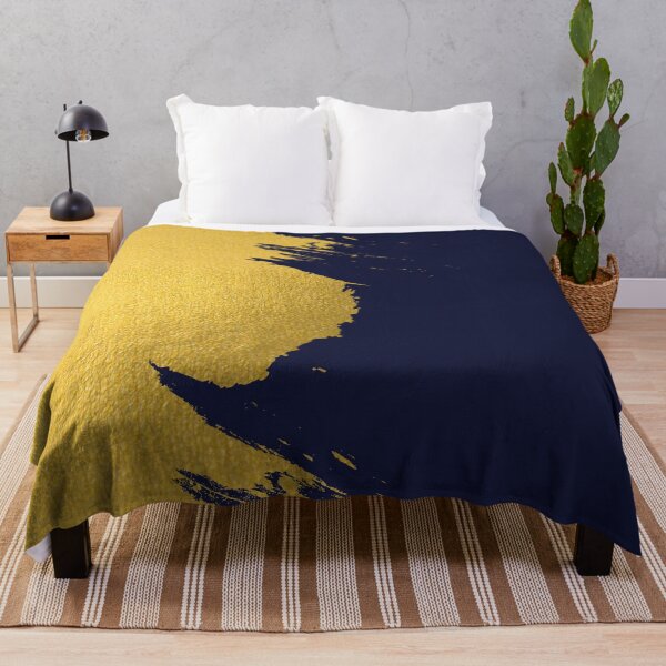 Item preview, Faux Gold Brushstrokes with Navy Blue Background Color designed and sold by idovedesign.
