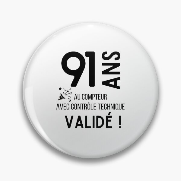 Item preview, 91 years old on the clock with validated technical control humor gift for birthday designed and sold by TeeJfm.