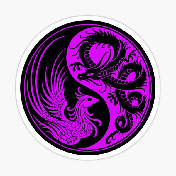 Item preview, Purple and Black Dragon Phoenix Yin Yang designed and sold by JeffBartels.