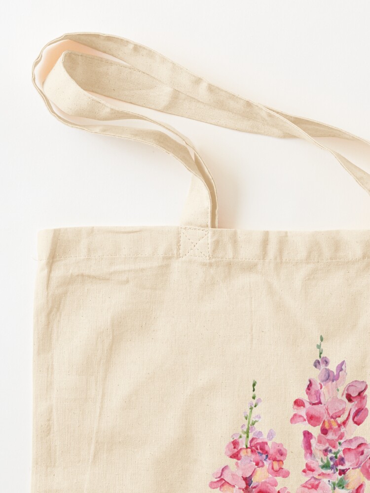 Handmade two tote bags leaves selling and pink flowers designed brown interior fabric.