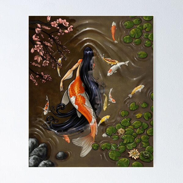 Vista previa del artículo con la obra «Koi Mermaid», diseñado y vendido por Jill Johansen.