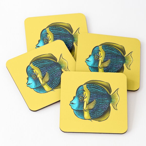 Artikelvorschau, Tropischer Fisch, Mit, Wimpern, In, Blau, Yellow entworfen und verkauft von Boriana Giormova.