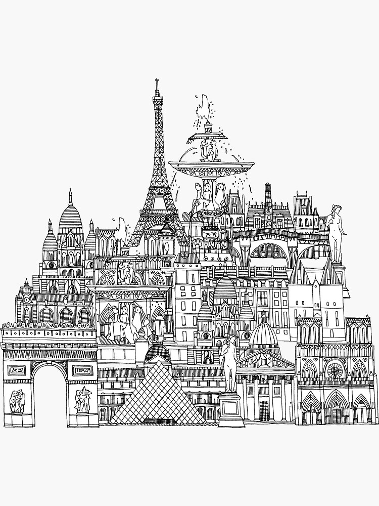 Thumbnail 3 of 3, Sticker, Paris toile gold designed and sold by scrummy.