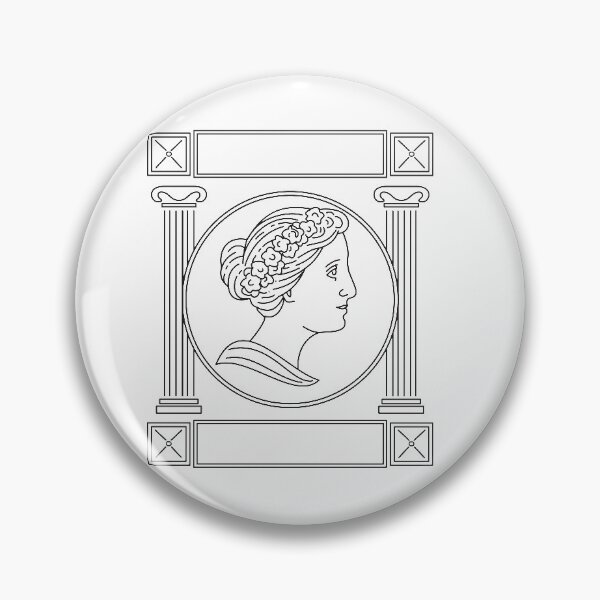 Item preview, One of the Nine Greek Muse in Ancient Greek Mythology Viewed from Side with Pillar Monoline Style designed and sold by patrimonio.