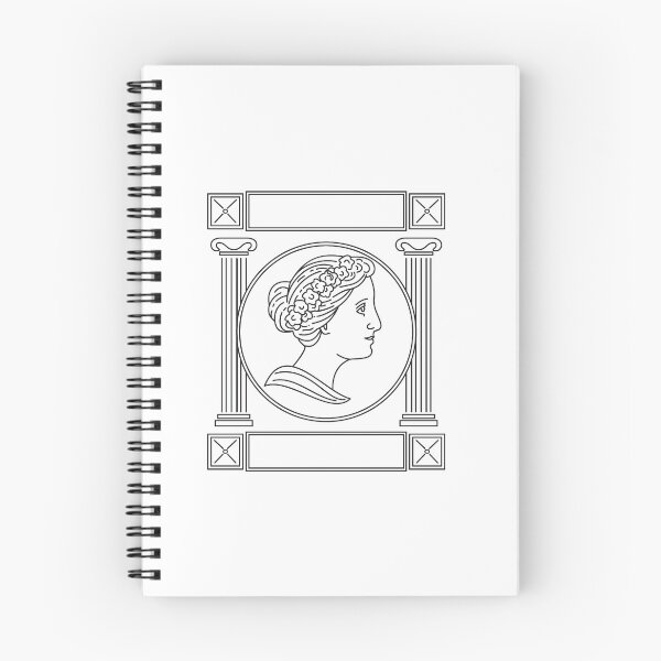 Item preview, One of the Nine Greek Muse in Ancient Greek Mythology Viewed from Side with Pillar Monoline Style designed and sold by patrimonio.