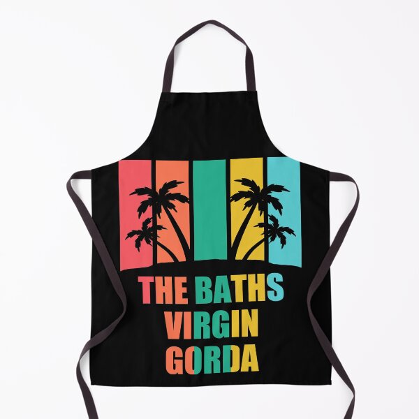 Item preview, THE BATHS, VIRGIN GORDA Retro Vintage Stiped Colorfull Tropical Holiday Sunset Beach Wiht Palm Tree designed and sold by MusaWander.