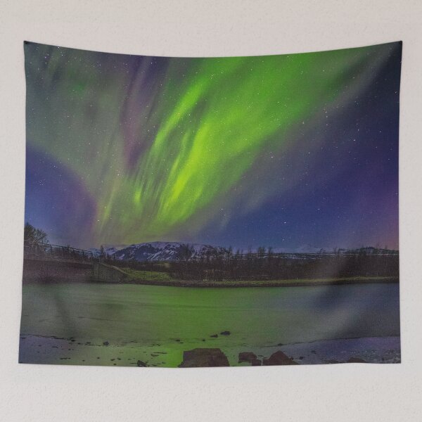 Item preview, amazing green northern lights with purple sky mixed with the stars designed and sold by ImRotem.