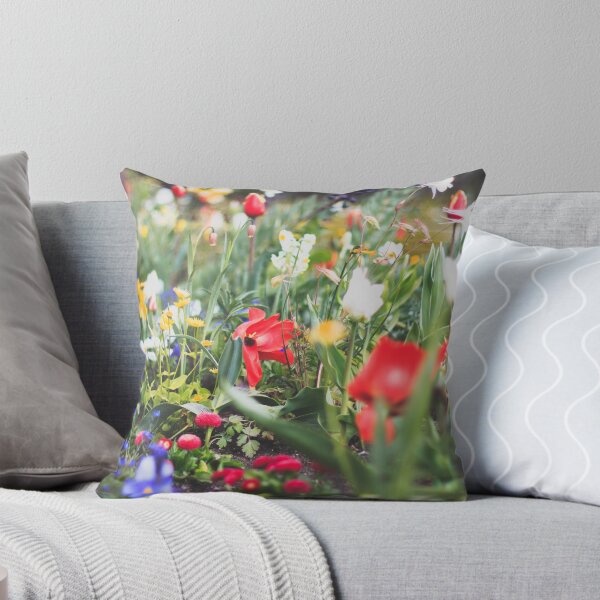 Item preview, colorful flower bed with many spring flowers designed and sold by ohaniki.
