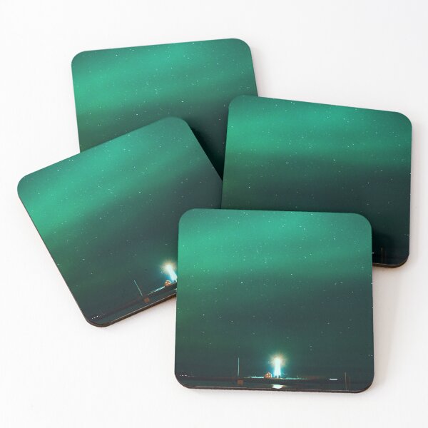 Item preview, phenomenon lighthouse with sky full of green northern lights designed and sold by ImRotem.