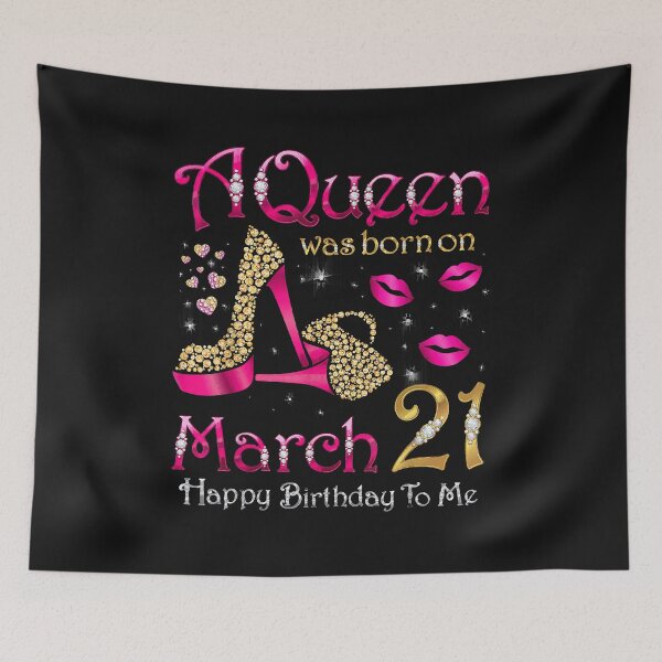 Item preview, A Queen Was Born On March 21 Happy Birthday To Me T-Shirt designed and sold by Lukifo-Mission.