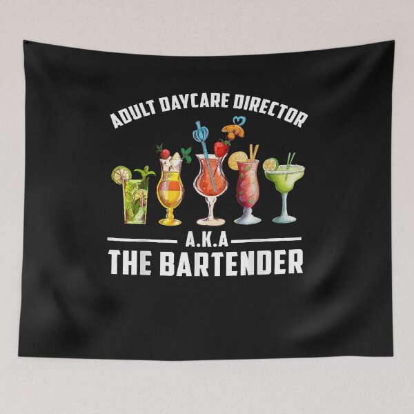 Aperçu de l'œuvre Adult Daycare Director A.K.A The Bartender Multicolor T-Shirt créée et vendue par Lukifo-Mission.