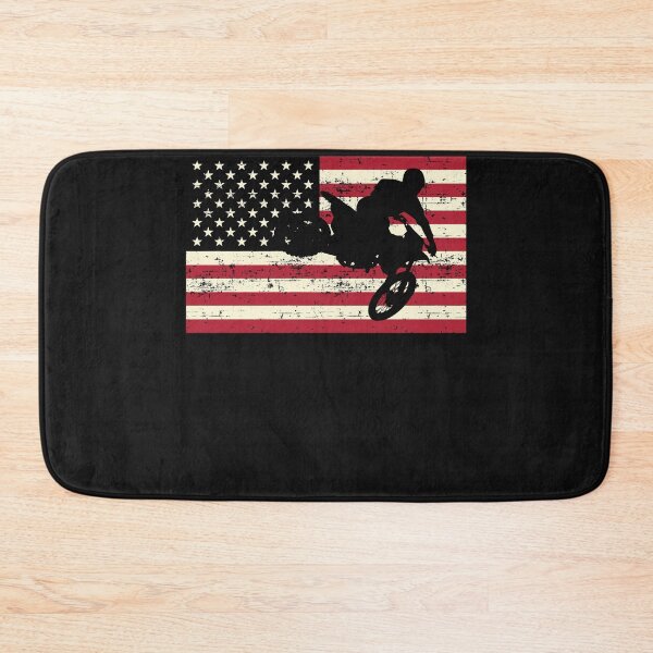 Aperçu de l'œuvre Dirt Bike American Flag Hoodie _ Motocross Enduro Hoodie créée et vendue par Lukifo-Mission.