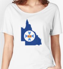 Flag Map of Queensland Women's Relaxed Fit T-Shirt
