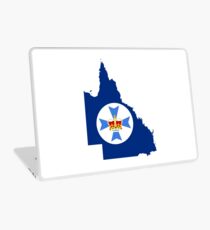Flag Map of Queensland Laptop Skin