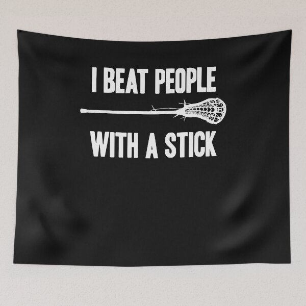 Item preview, I Beat People With A Stick Hoodie Funny Lacrosse Men Women Pullover Hoodie designed and sold by Lukifo-Mission.