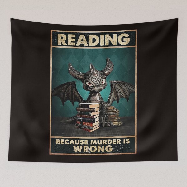 Item preview, Reading because murder is wrong book and dragon lover designed and sold by Cisnerosf97.
