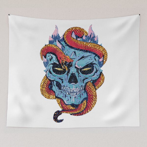 Item preview, Demonic Skull Surrounded by Golden-scaled Serpent designed and sold by JackMoreh.