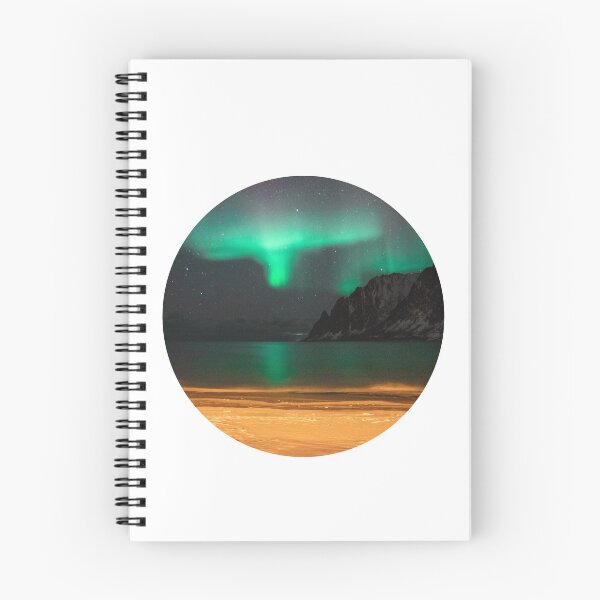 Item preview, magneti sea with the sand mixed with green northern lights skies designed and sold by ImRotem.