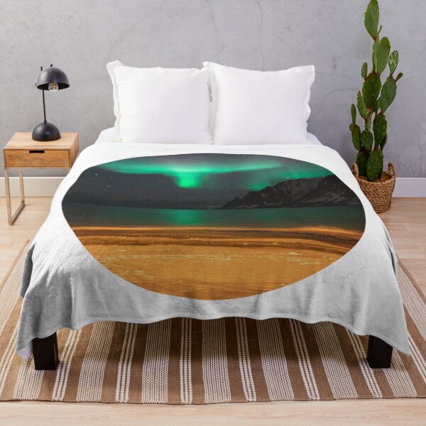Item preview, magneti sea with the sand mixed with green northern lights skies designed and sold by ImRotem.