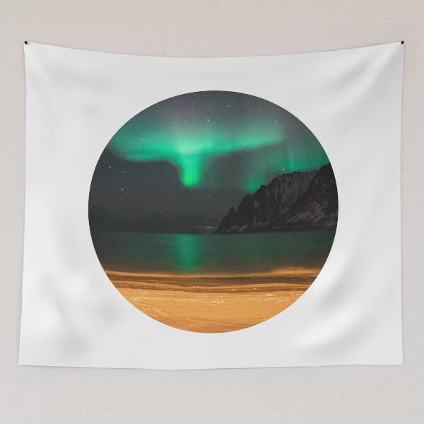 Item preview, magneti sea with the sand mixed with green northern lights skies designed and sold by ImRotem.