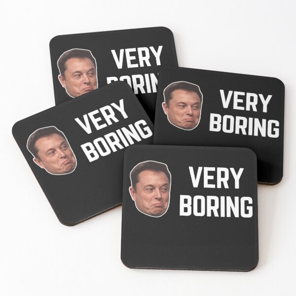 Item preview, VERY BORING ELON MUSK quote  t shirt [P-Q 212B][944]  designed and sold by HIPNOTIZAR  CRAFTS.
