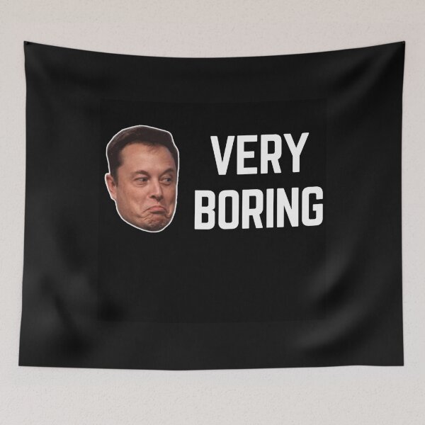 Item preview, VERY BORING ELON MUSK quote  t shirt [P-Q 212B][944]  designed and sold by HIPNOTIZAR  CRAFTS.