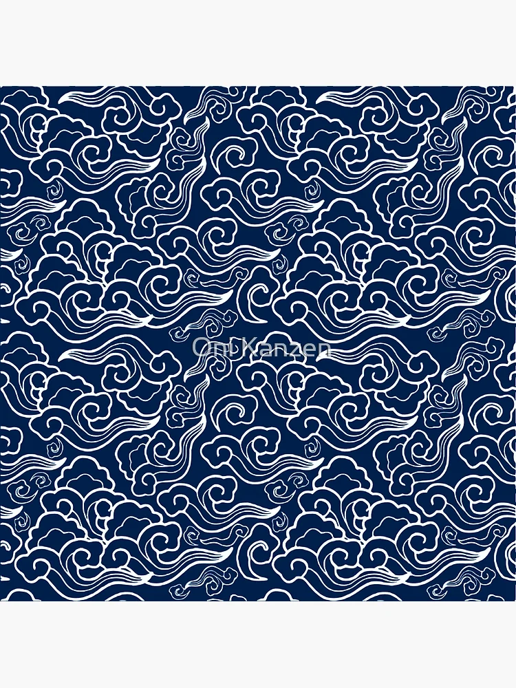 Japanese cloud pattern blue Japanese cloud pattern blue