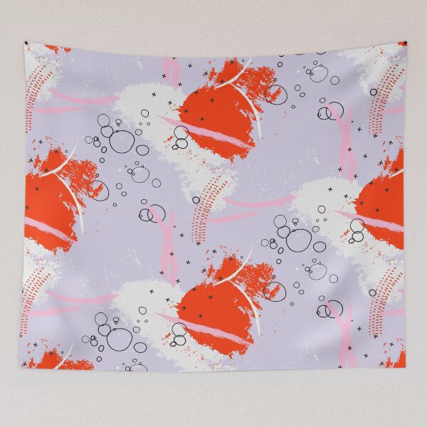 Item preview, Violet red contrast abstract print designed and sold by Milatoo.