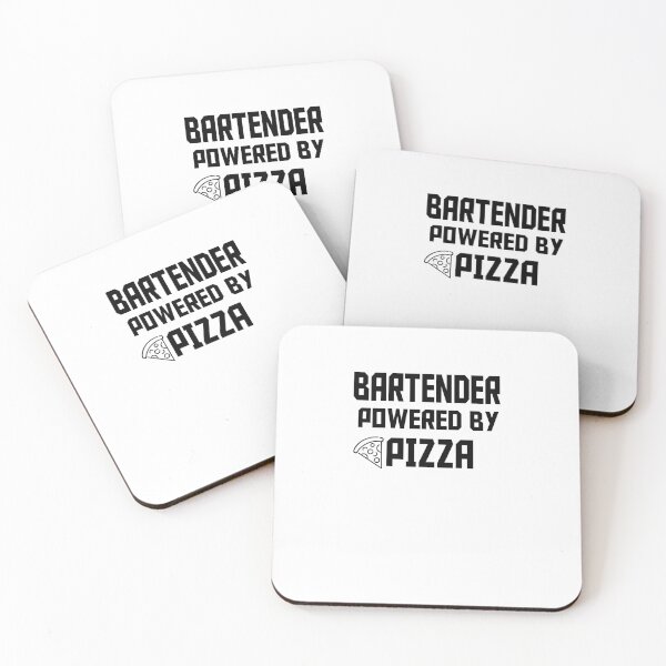 Item preview, BARTENDER POWERED BY PIZZA designed and sold by 30-Merch.