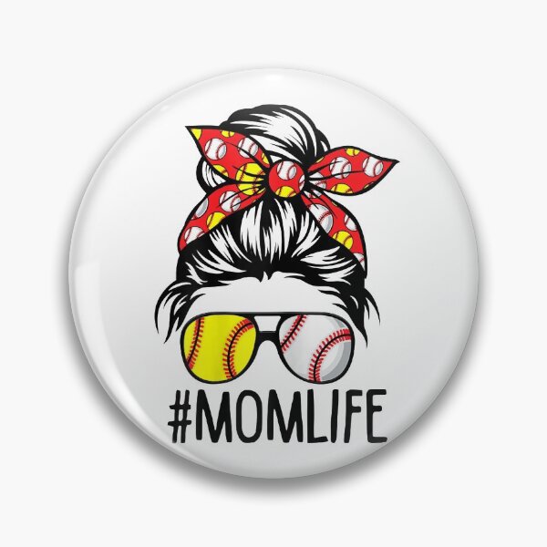 Item preview, Womens Dy Mom Life Softball Baseball Mothers Day Messy Bun designed and sold by markknotts.