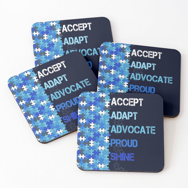 Item preview, Accept Adapt Advocate Proud Shine Autism Awareness Support Puzzle designed and sold by ShirtzTonight.