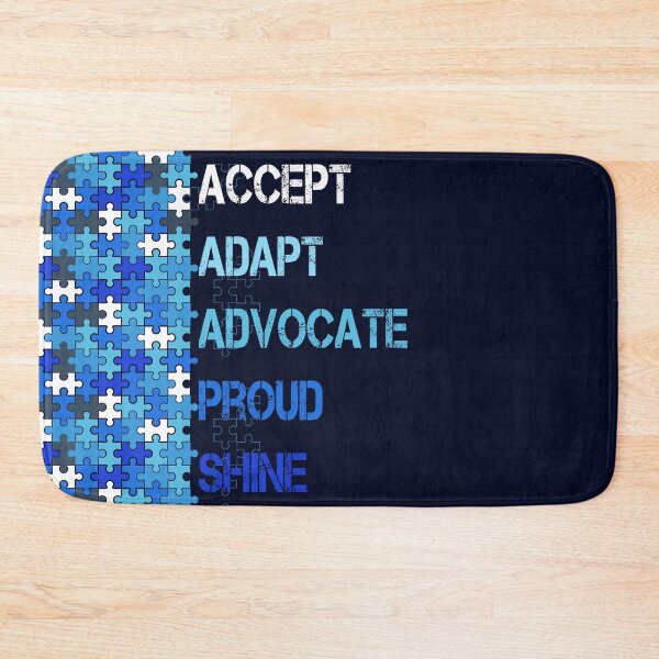 Item preview, Accept Adapt Advocate Proud Shine Autism Awareness Support Puzzle designed and sold by ShirtzTonight.