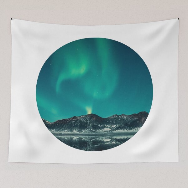 Item preview, magnetic blue northern lights skies shirt designed and sold by ImRotem.
