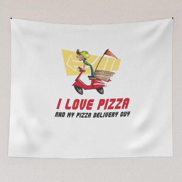 Item preview, I LOVE PIZZA AND MY PIZZA DELIVERY GUY designed and sold by 30-Merch.