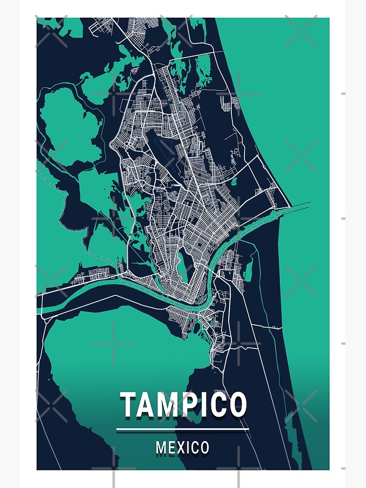 "Map of Tampico Mexico" Metal Print for Sale by RKasper Redbubble