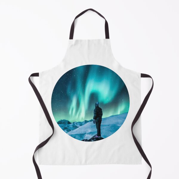 Item preview, man watching magnetic blue northern lights skies shirt designed and sold by ImRotem.