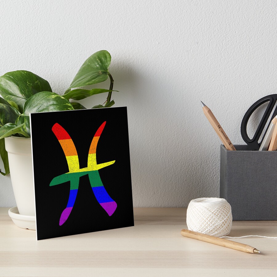 Lgbt Gay Pride Flag Pisces Zodiac Sign Art Board Print For Sale By