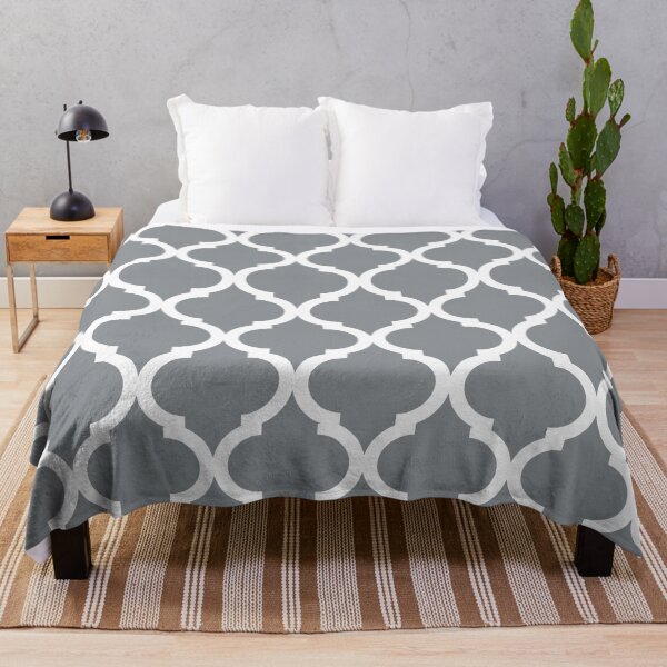 Item preview, Summer light gray plain background and white art deco pattern designed and sold by Brontorino.