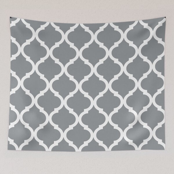 Item preview, Summer light gray plain background and white art deco pattern designed and sold by Brontorino.